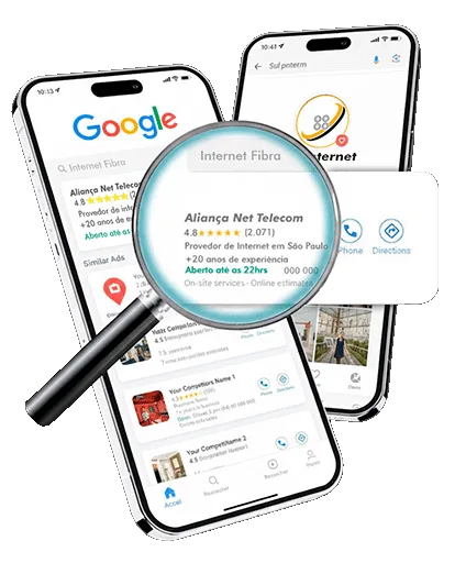 Print do Google Search - resultado orgânico RDS Tecnologia: +77% cliques em 6 meses