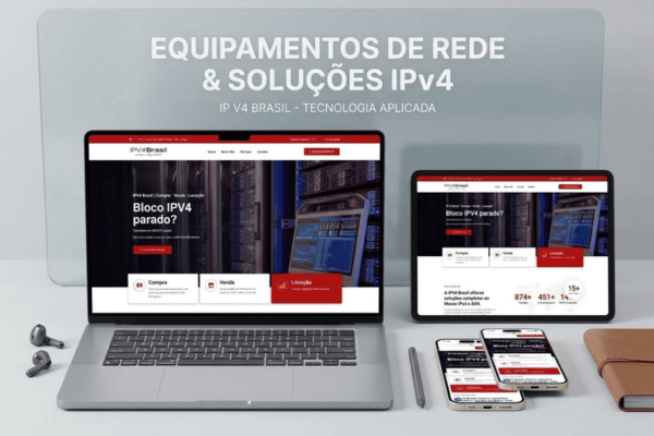 Mockup do site IPv4 Brasil desenvolvido pela Creative Soul
