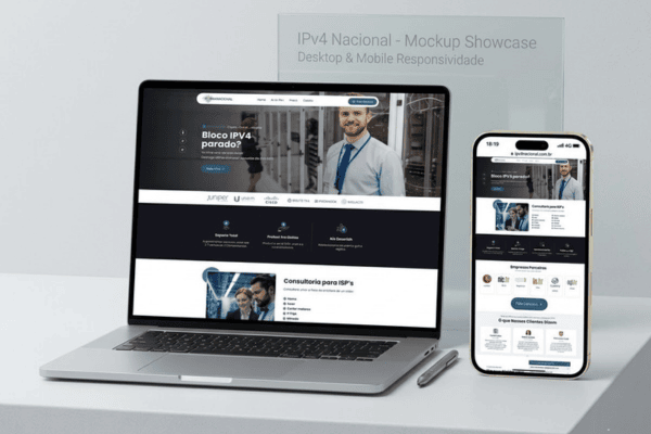 Mockup do site IPv4 Nacional desenvolvido pela Creative Soul