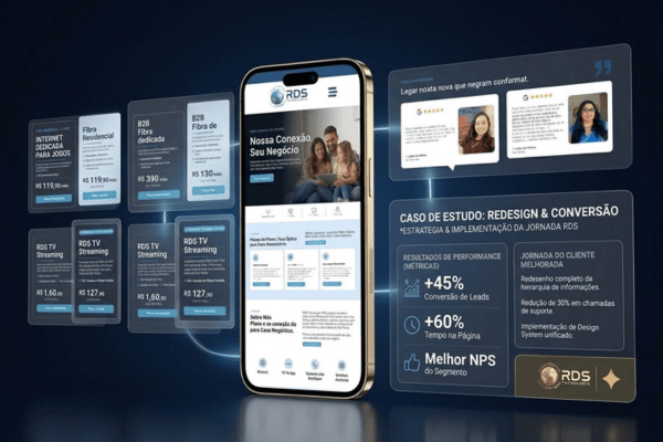 Mockup do site RDS Tecnologia desenvolvido pela Creative Soul
